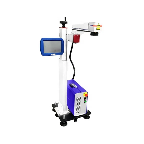 Fiber Online Flying Laser Marking Machine Colour Lazer Machine for Pipe Cable Lock Engraver Raycus Laser Source 50w 30w 60w