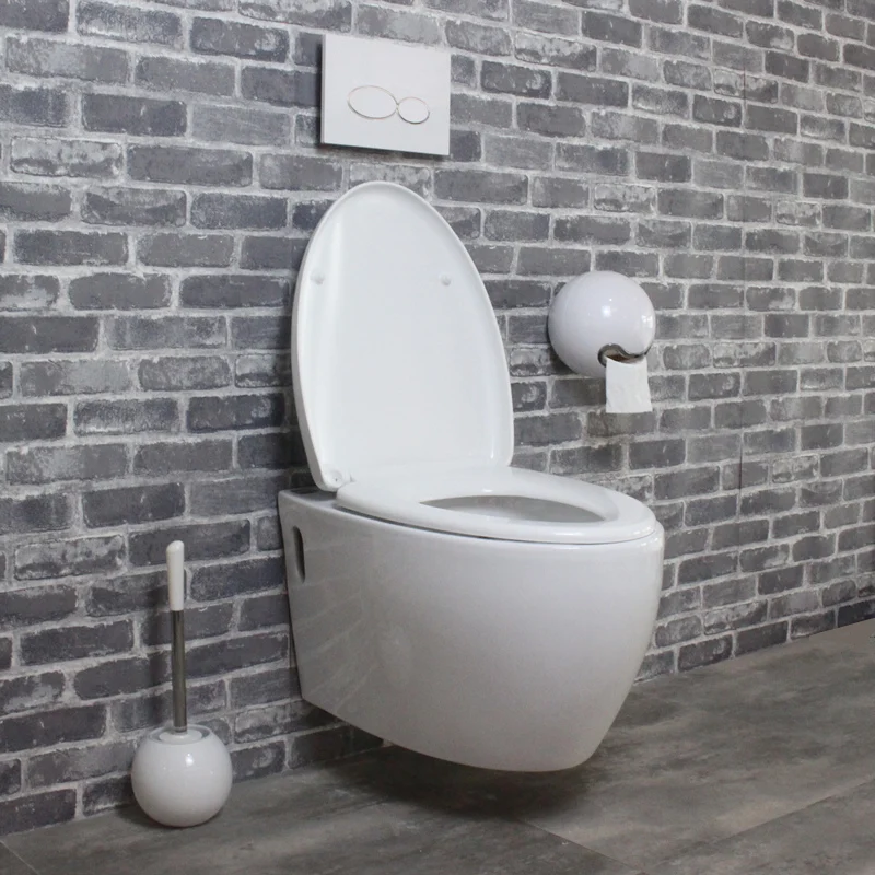KD-04WT In Stock Chaozhou Bathroom Ware Ceramic Washdown One-piece Toilet on Wall P Trap Mode Oval Shape Water Closet Bowl