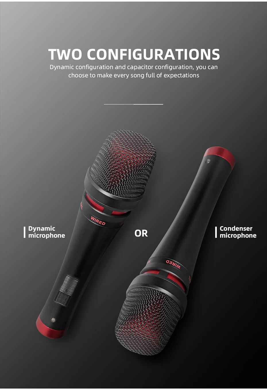 Wired Vocal Dynamic Microphone for High Quality Professional DJ Cardioid Mic Karaoke KTV Stage Show Church