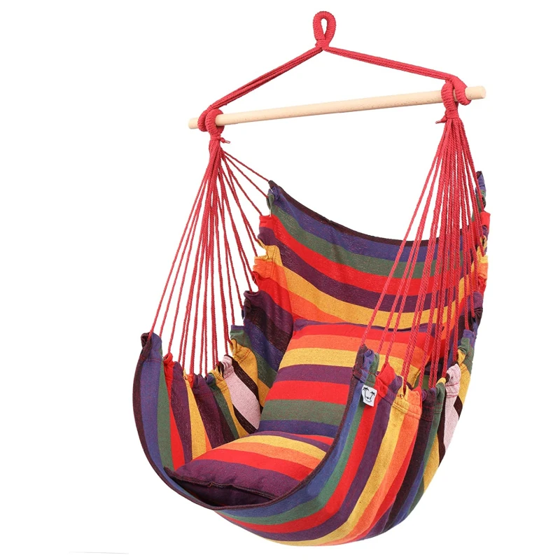 hot sale natural poly cotton rope macrame handmade hanging outdoor adult swing hammock hammock materials