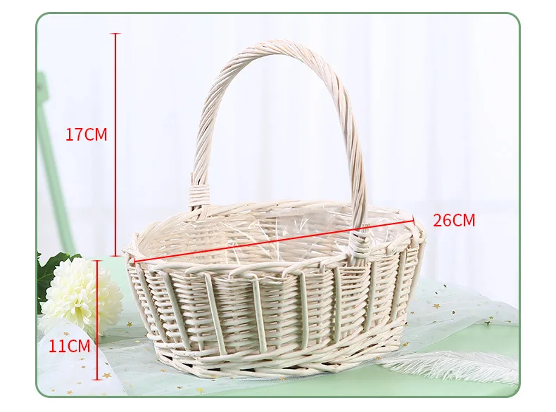 Source Factory Wholesale Hand-woven Flower Basket Household Goods Fresh Natural Garden Wicker Rattan Storage Basket Decoration