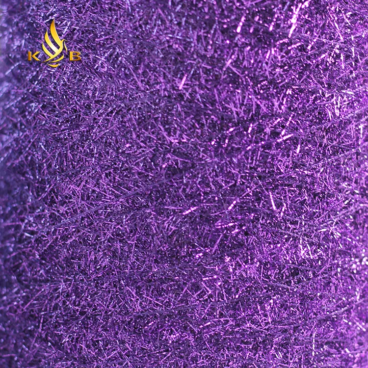 Kingeagle shining 100% polyester metallic fiber feather yarn for knitting garments