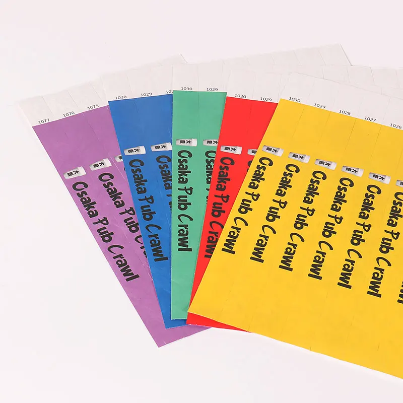 Cheap Printable NFC RFID Tyvek Wristbands Paper Wrist Band Bracelet With Custom OEM Logo