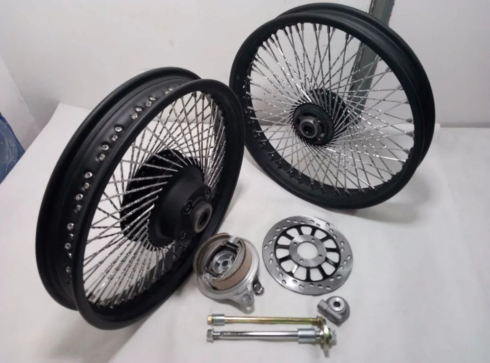  CG125 YBR125 травяной трекер 17/18 дюйма Передние Задние 72 спицы черные мотоциклетные колесные диски с тормозной