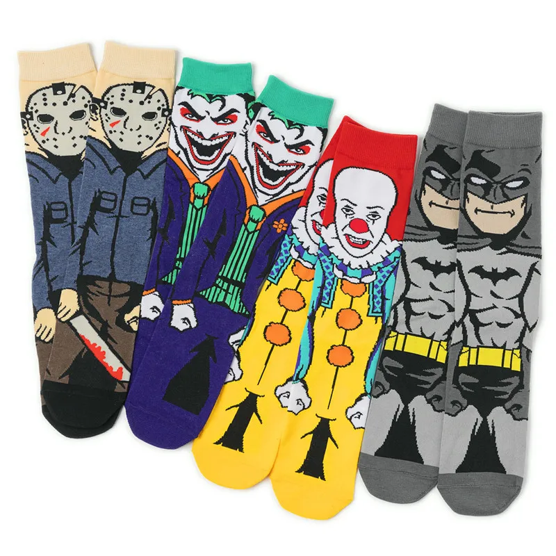 Manufacturers autumn winter mens straight socks fashion Funny Anime Crew Socks designer Cotton Cartoon sock for men