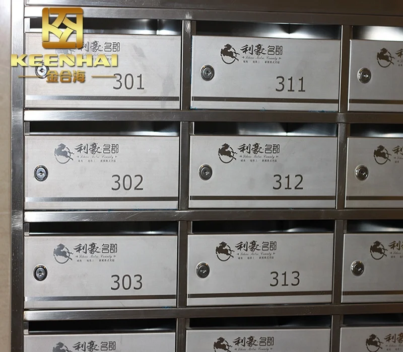 Standing Stainless Steel Commercial Mailboxes Lockable Apartment Letter Boxes for Residential Use for Sale