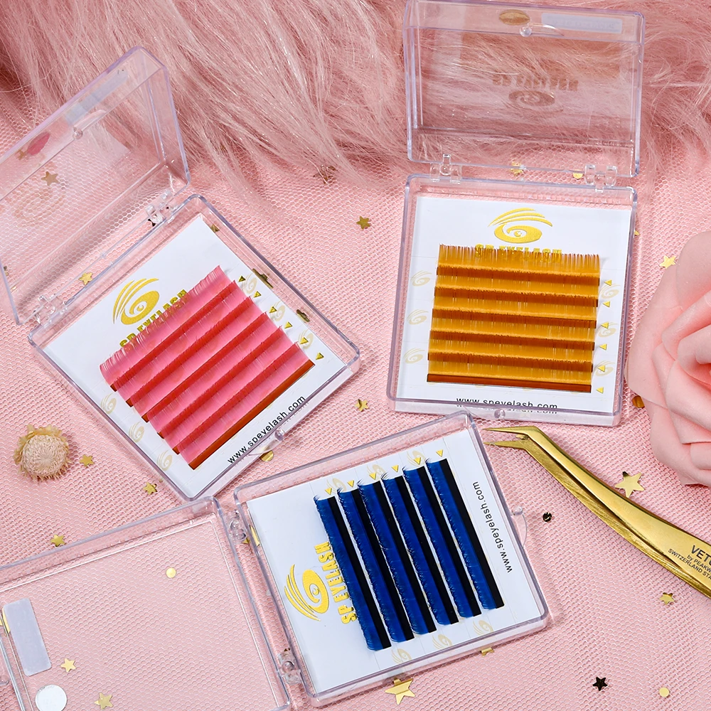 Custom Private Label Individual lashes colored Eyelashes D Curl 0.03 0.05 0.07 Volume Cashmere professional eyelash extension