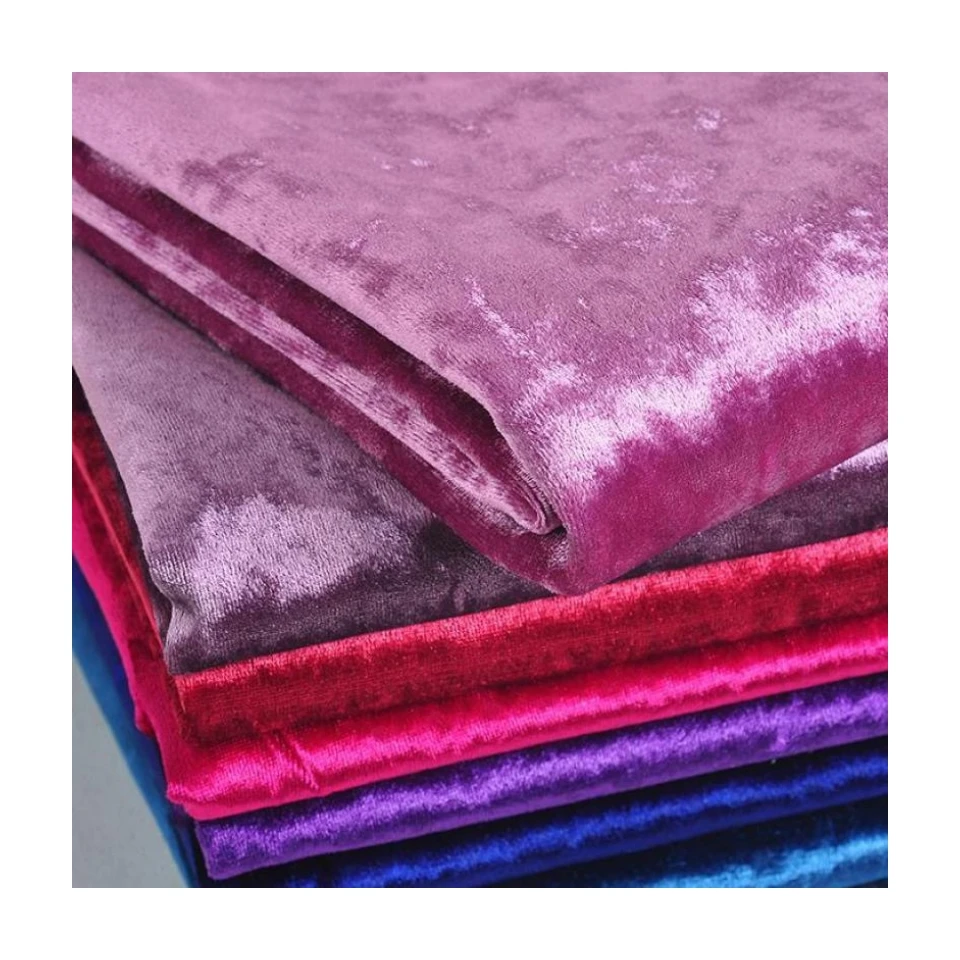 Home Textile 100% polyester home furnishing textiles wholesale velvet 2 layer fabrics for sofa and upholstery