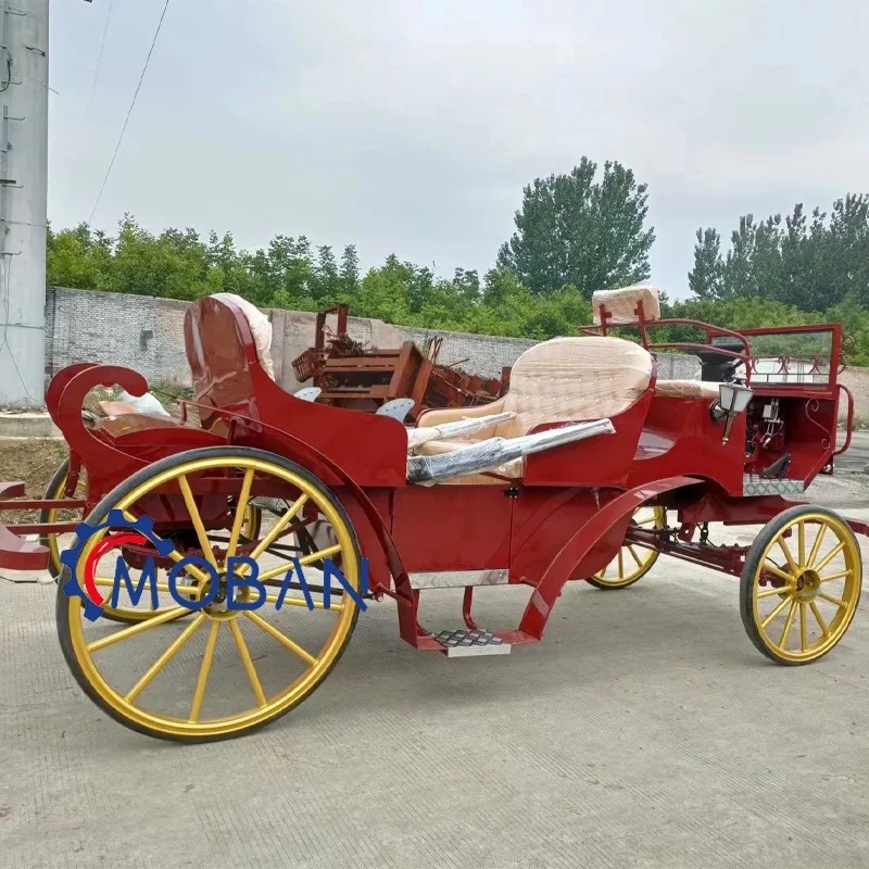 Sightseeing Horse Carriage Wedding Sightseeing Cart red  European Victoria Style Sightseeing Horse Carriage