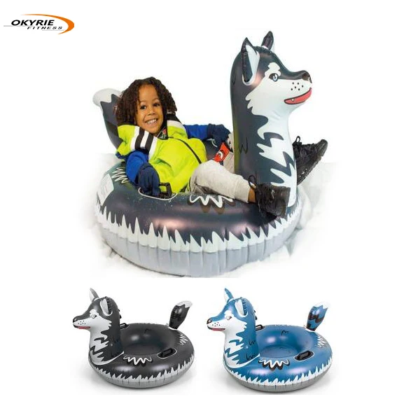 CHRT Custom Wholesale Popular Pvc Inflatable  Snow Tube Snow Skiing Sledge With Handles For Kids Adults