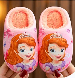 Marvel Человек-паук» с рисунком из аниме «Принцесса Эльза» детские тапочки из материала на основе хлопка; Сезон осень-зима; Теплые принцессы из мультфильма “Холодное сердце” для мальчиков и девочек; Домашняя обувь из материала на основе хлопка