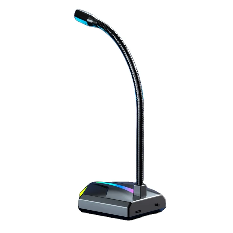 RGB Microphone USB LED Lights Noise Cancelling Video Recording Live game Led Light Gaming Headphone Stand Headset Holder