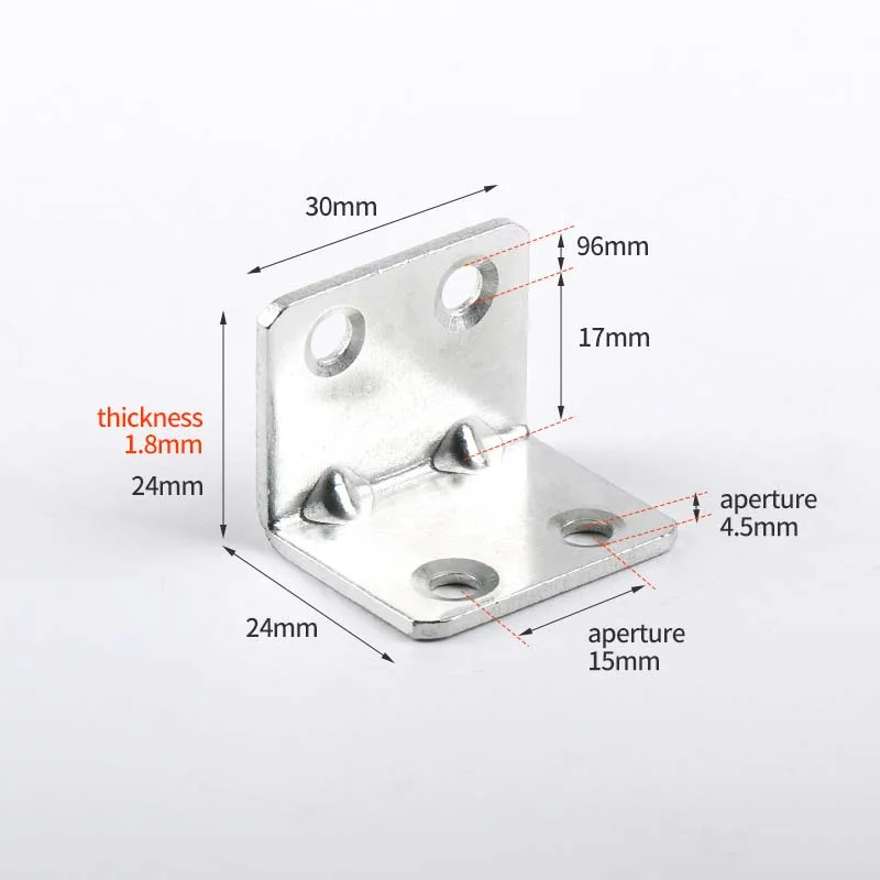 Hot selling high quality galvanized L-shaped metal iron angle of various sizes Corner Brackets