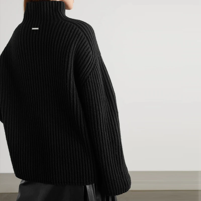 Высококачественный свитер от производителя популярный Повседневный Женский пуловер водолазка вязаный большого