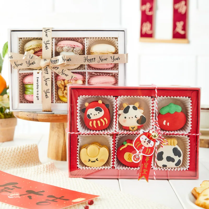 ASP Sample Available paper tag Luxury macaron box with insert and bow knot Caja de pastel