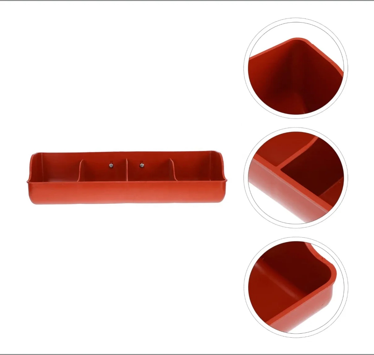 Pig Trough 4 Compartment Fence Feeder Pig Feeder Plastic Feed Trough Bucket Food Dispenser Livestock Pets Animal Feeder Farm