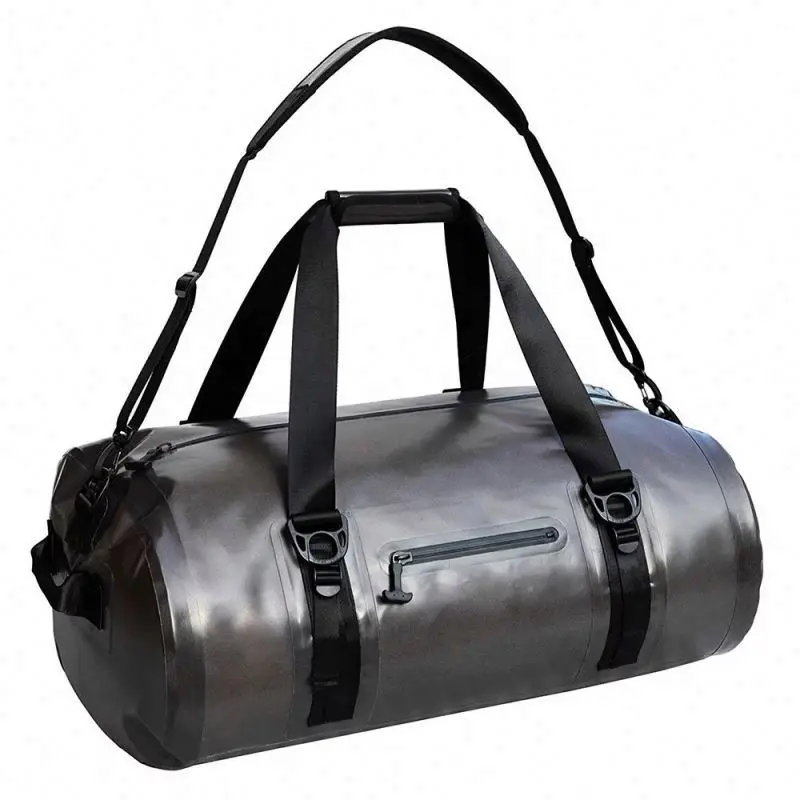 Free sample Wholesale Factory Top Quality TPU Welded Seam Durable Grey Waterproof Dry Duffel Bag for Kayaking Hiking Camping