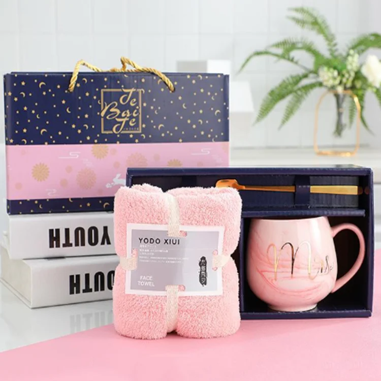 Mug business gift box Ceramic coffee cup with colorful gift box Business premium gift creative souvenir Simple