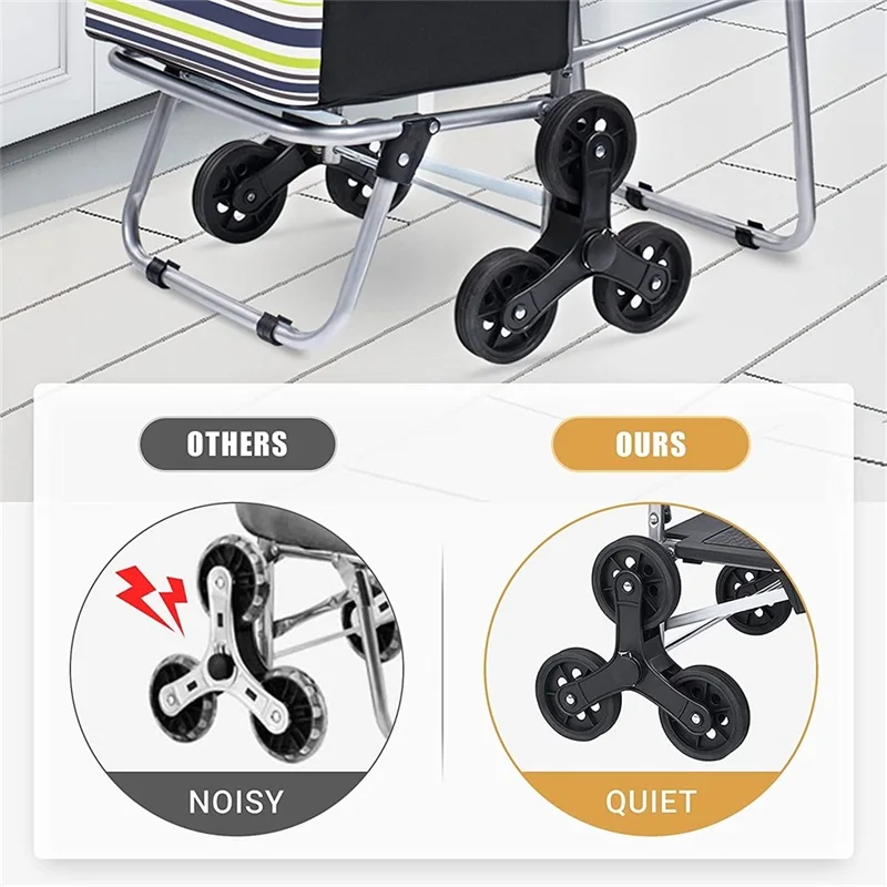 Custom Portable Foldable Multifunctional Pu Wheel Folding Cart Shopping Trolley