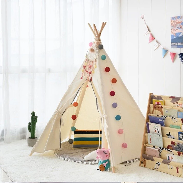 Детский игровой домик Love Tree для помещений, холщовая детская игрушечная палатка-вигвам из Индии