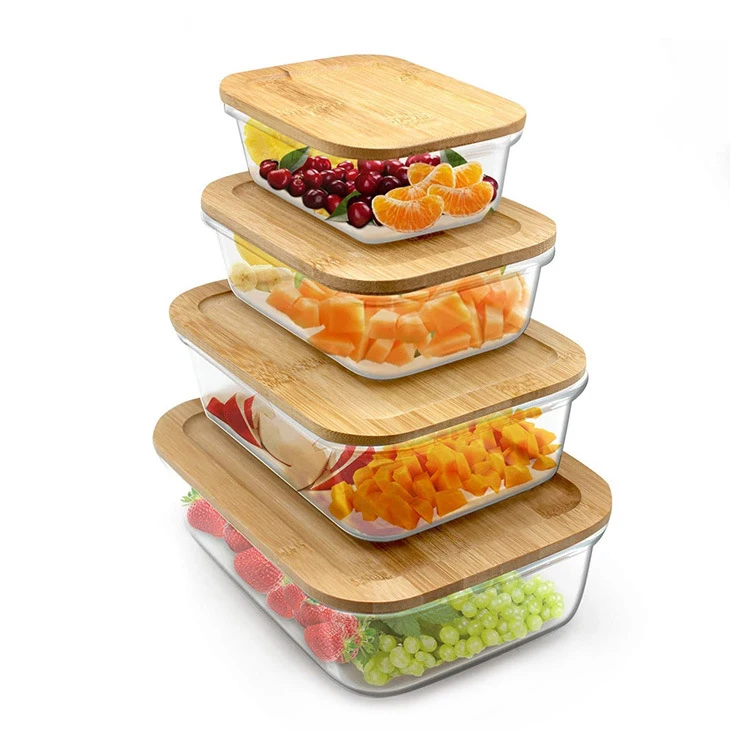 Wholesale Bamboo Fiber Lunch Food Storage Container Custom Square Bamboo Fibre Lunch Box