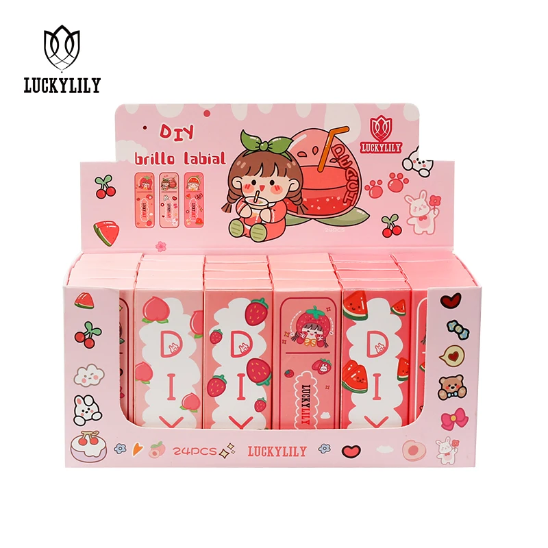 Luckylily Factory Price Sticker DIY Lip Gloss New ProductLip Gloss For Beauty Lip Makeup