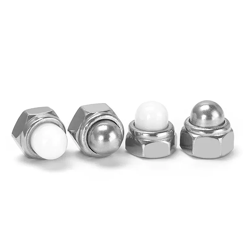 304 Stainless Steel M4 M5 M6 M8 M10 M12 Acorn Cover Dome Hex Hexagon Nylon Insert Lock Nut Self-locking Nylock Locknut