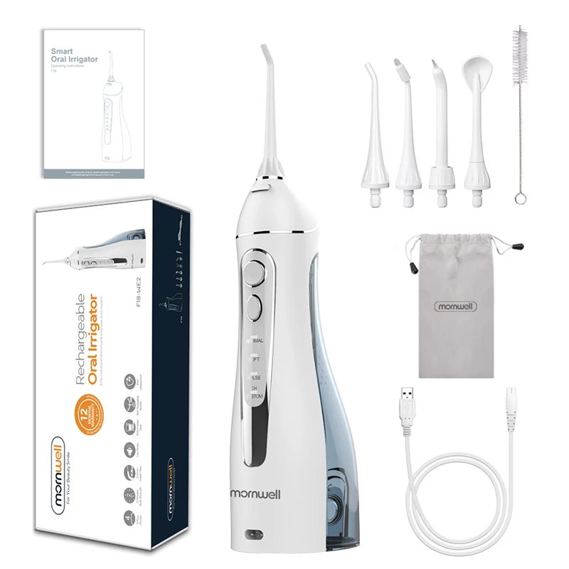 Mornwell  F18 USB Rechargeable Oral Irrigator Portable Water Flosser Dental Water Jet 200ML Water Tank Waterproof Teeth Cleaner