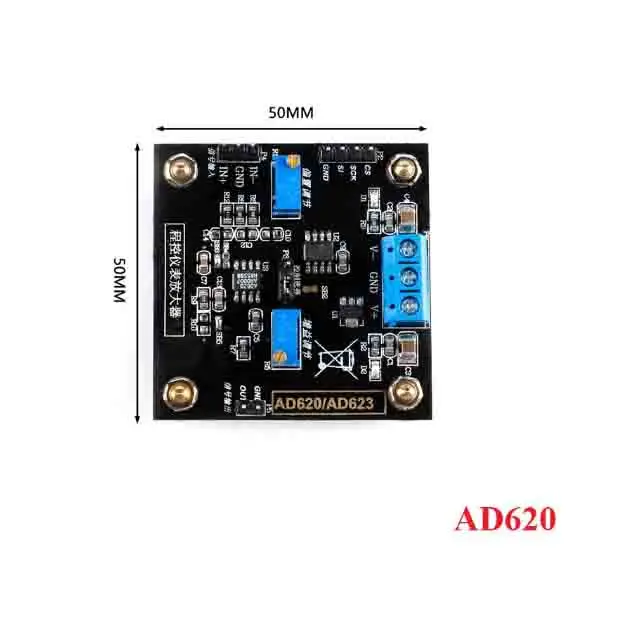 Усилитель напряжения AD620, потенциометр с цифровым управлением MCP41010, модуль дифференциального усилителя, приборный усилитель