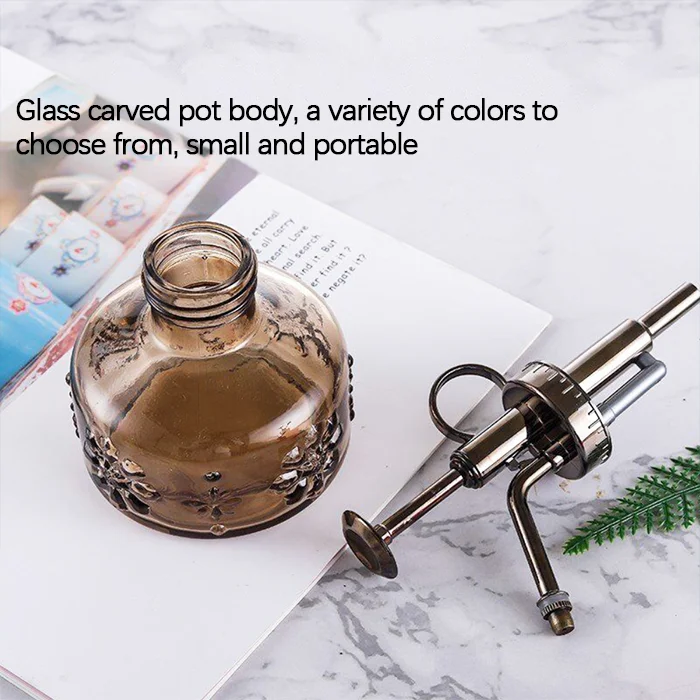 Aeofa French retro air pressure stained glass gardening home watering mini glass watering can