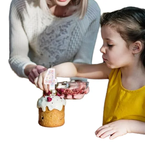 Factory price OEM wholesale with sticks birthday party cake decoration ceremony Rainbow small fresh wind digital foam candle wax
