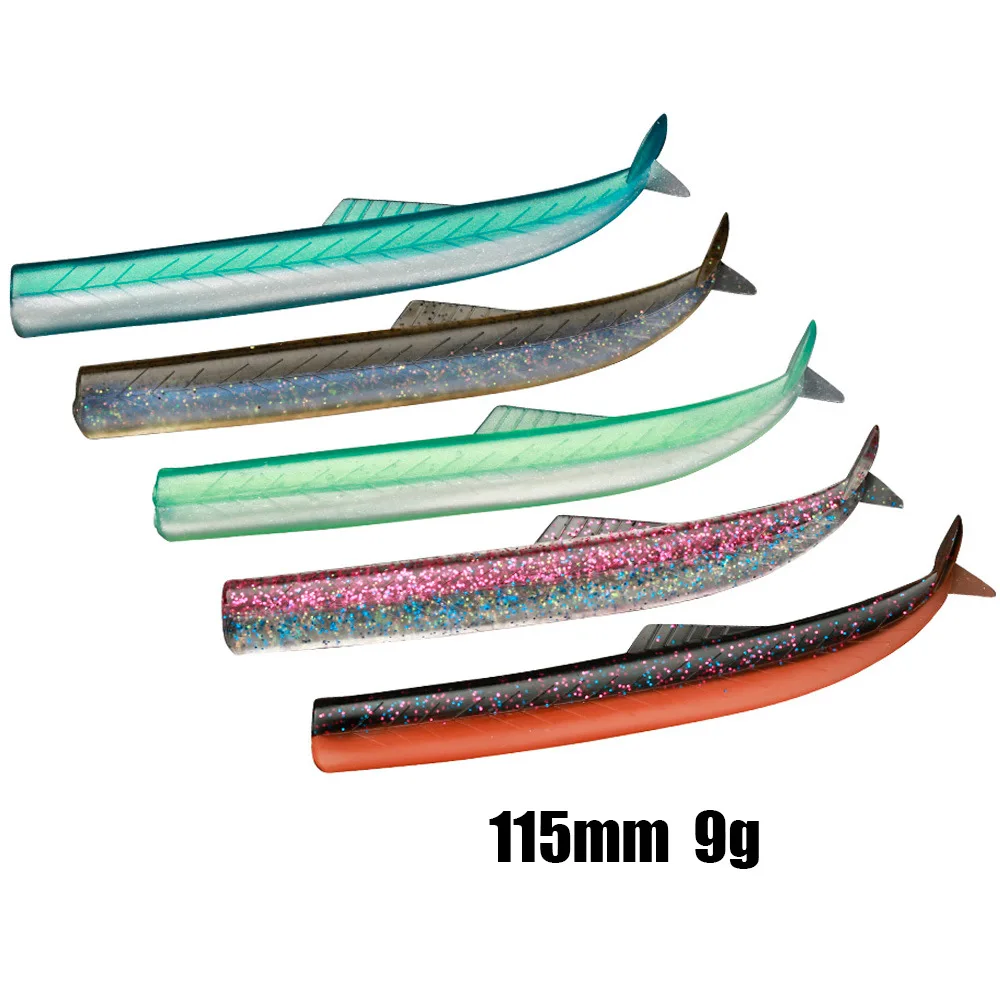 Simulated eel Fishing Silicone Bass Hooked Leurre De Pesca Black bass crazy Minnow  lead head Soft body Fishing Lure