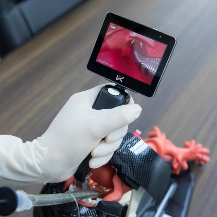 one monitor with 10 blades portable rigid video laryngoscope set with camera reusable video laryngoscope