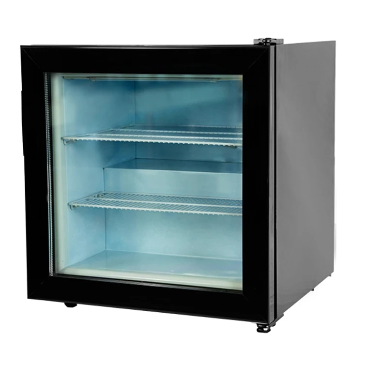 55L Ice cream display freezer glass door mini fridge display fridge gelato display freezer counter top freezer