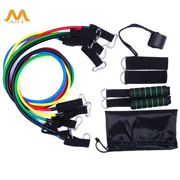 Оптовая продажа 11 шт. 100 фунтов набор эластичных лент для спортзала в комплекте латексные Эспандеры