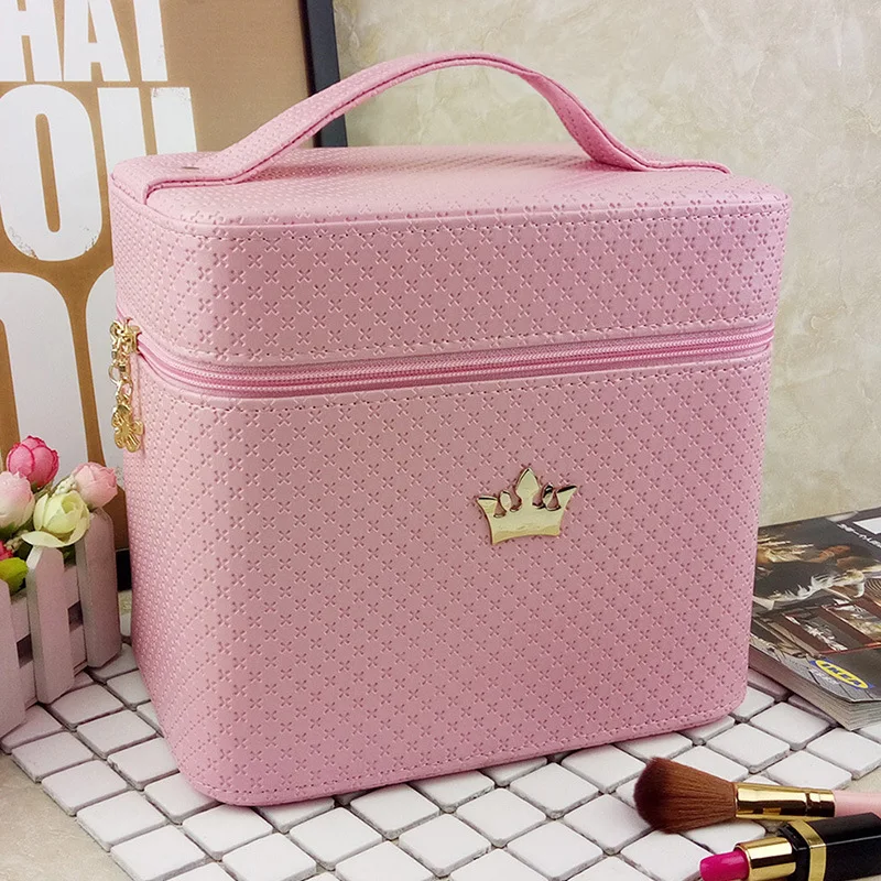 Вместительная портативная двойная коробка для хранения, простая косметичка