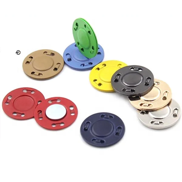 Sewing Metal Buttons Magnet Stone Colorful Automatic Magnetic Snap Buttons Invisible Suitcase Bag Coat Buckle DIY Craft