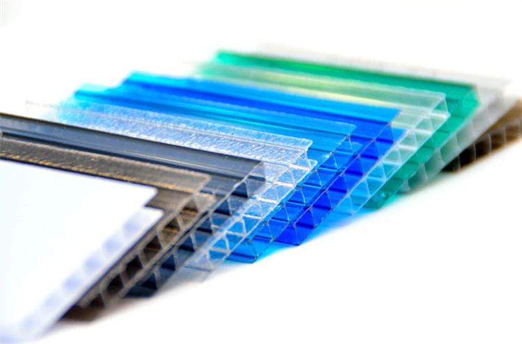 Polycarbonate Hollow Sheet Twin Wall Building Material Clear 10mm Thickness Sun Sheet