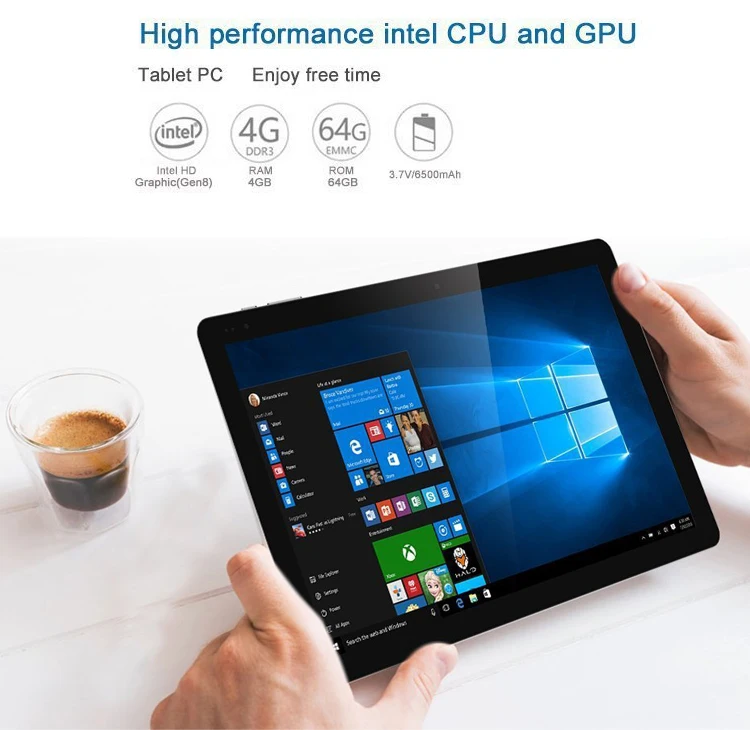 Планшет 2 в 1 Windows 10 двухрежимный планшетный ПК Wi-Fi дюйма ноутбук четырехъядерный 64