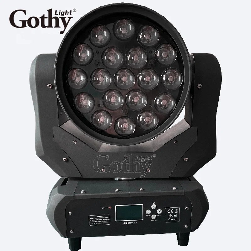 Guangzhou Wash Mac Aura 19x15W RGBW 4in1 DMX Zoom Strobe LED Wash Moving Head