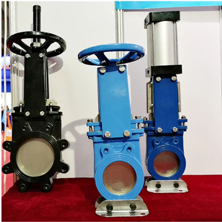 Cast Iron Flange Knife Gate Valve with Non-Rising Wedge Rubber Stem Pneumatic/Electric/Manual Power Water Gas Oil Applications