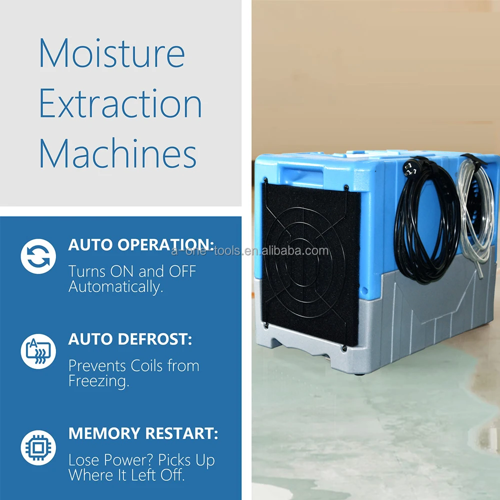 OneDry ETL CE compact commercial LGR dehumidifier 45L with LED display R410 and R290 coolant for restoration industry and drying