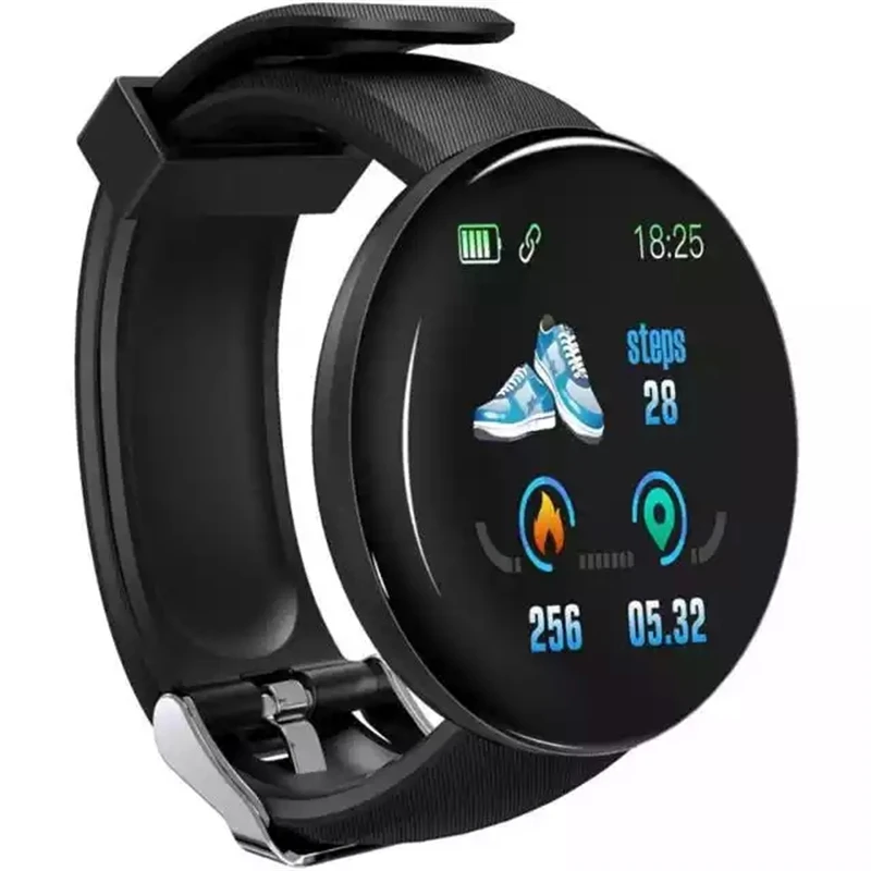 2022 New D18S Smart Watch Round Touch Screen Sports Wristband Pedometer Reloj Inteligente Fitness Heart Rate Monitor Smartwatch