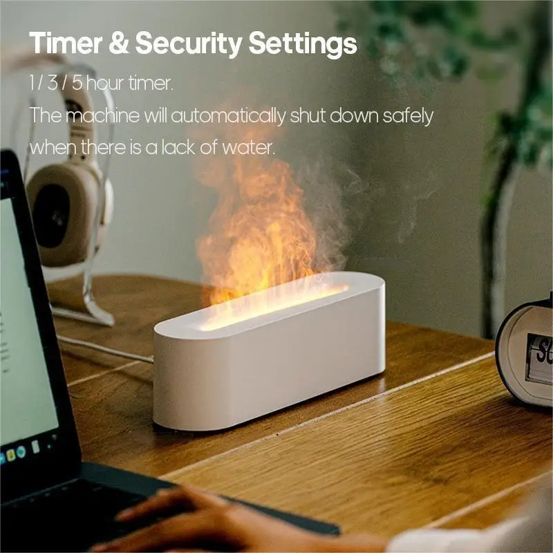 Hot Selling Products 2023 USB Portable Ultrasonic Air Diffuser Essential Oils Flame Humidifier For Home Use