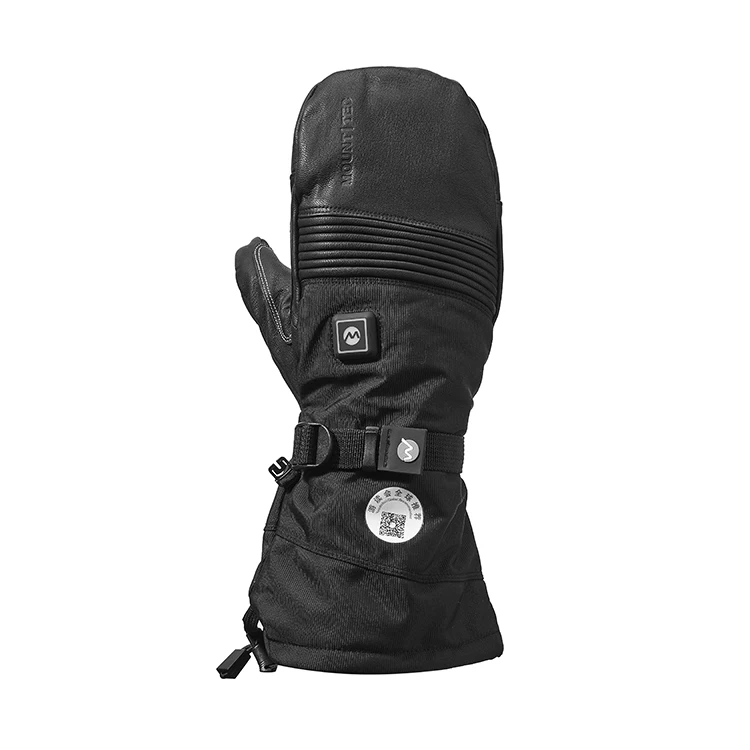 Rechargeable Battery Electric Winter Outdoor Thick Heated Sports Gloves, Black Gloves