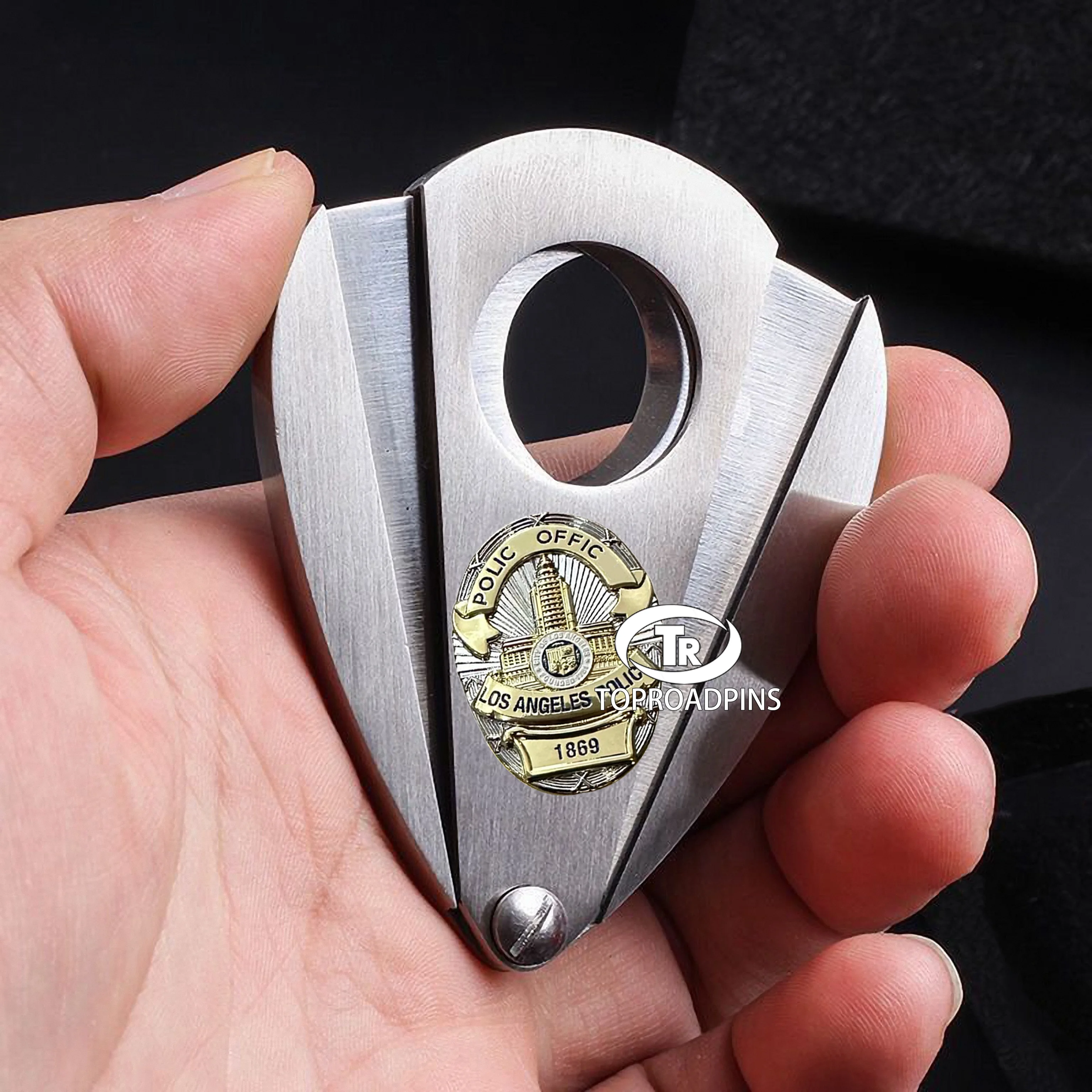 Custom Ring Sharp Logo Mini Stainless Steel Metal Cutter Ez Splitter Cigar Cutter