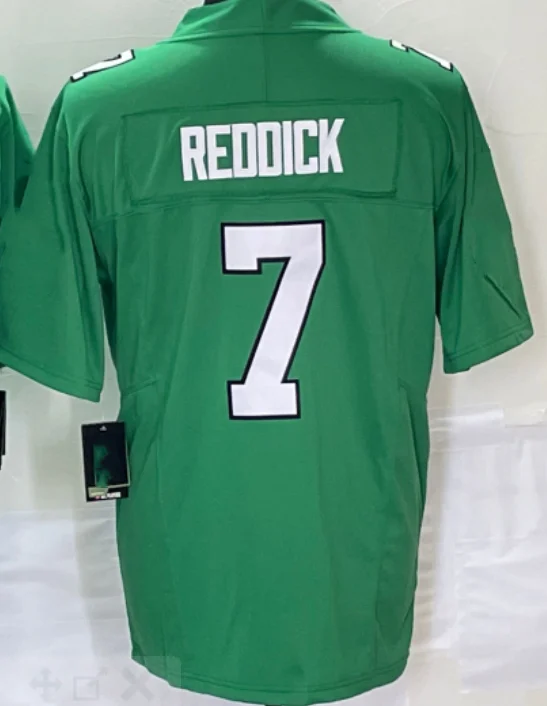 Wholesale Stitched Kelly Green American Football Jerseys 1 Jalen Hurts 6 Devonta Smith 11 Brown 0 Swift 62 Kelce Sportswear