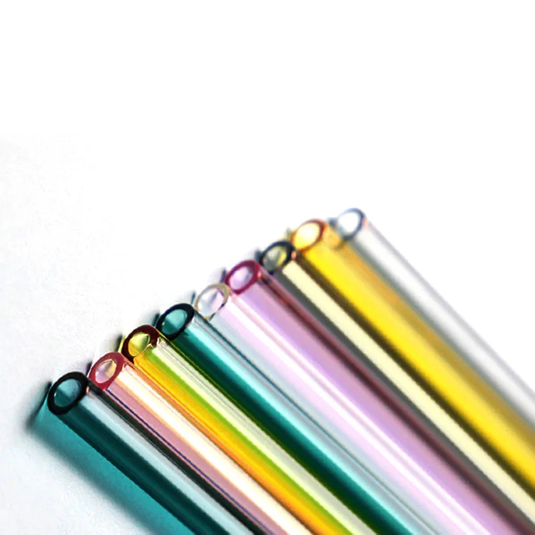 Eco Friendly Reusable Drinking Straw Borosilicate Clear Straight Bent Glass Straw