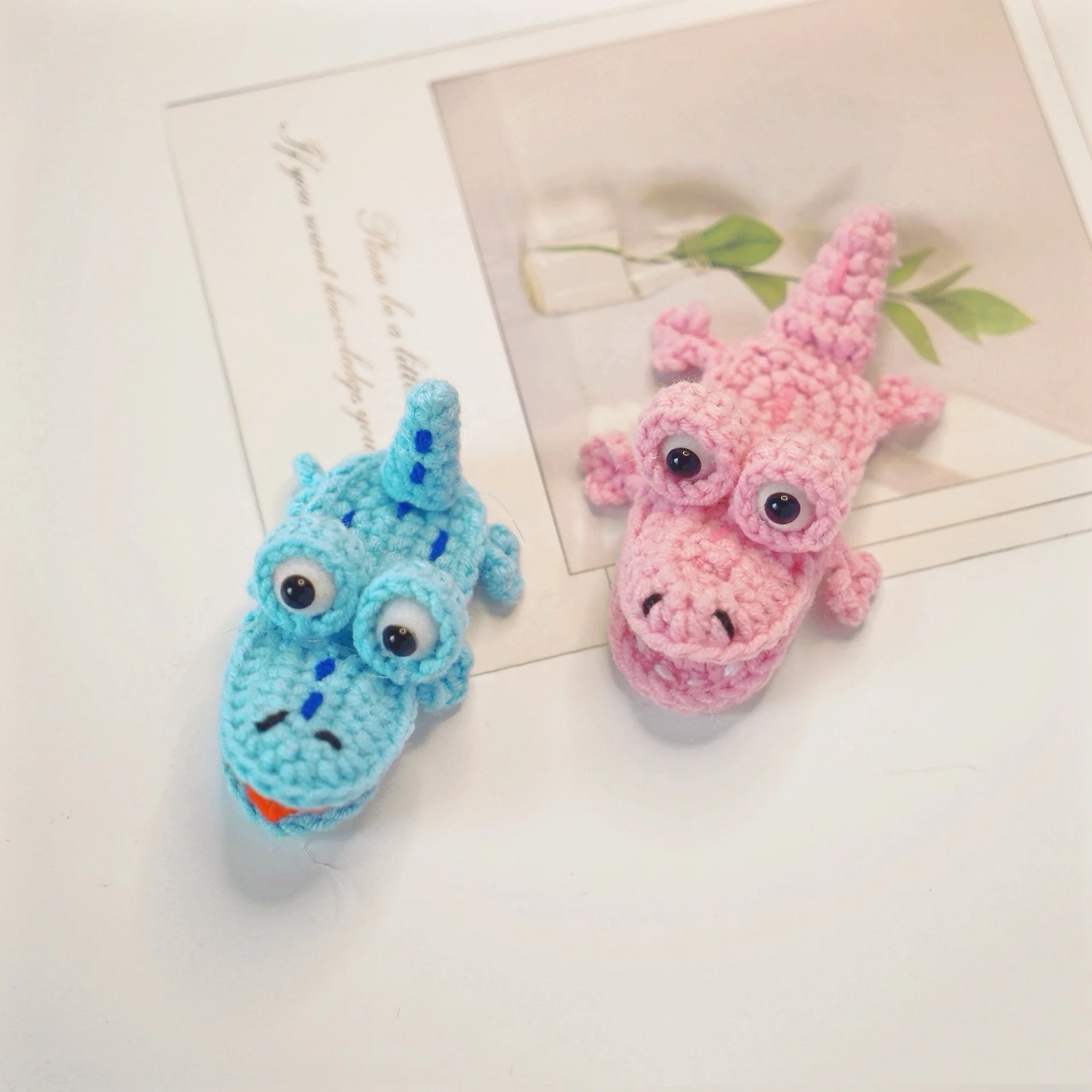 Colorful Wool Crochet Cartoon Crocodile Hair Clips Cute Baby Girls Kids Hair Accessories Headwear Knit Hairpins for Girls