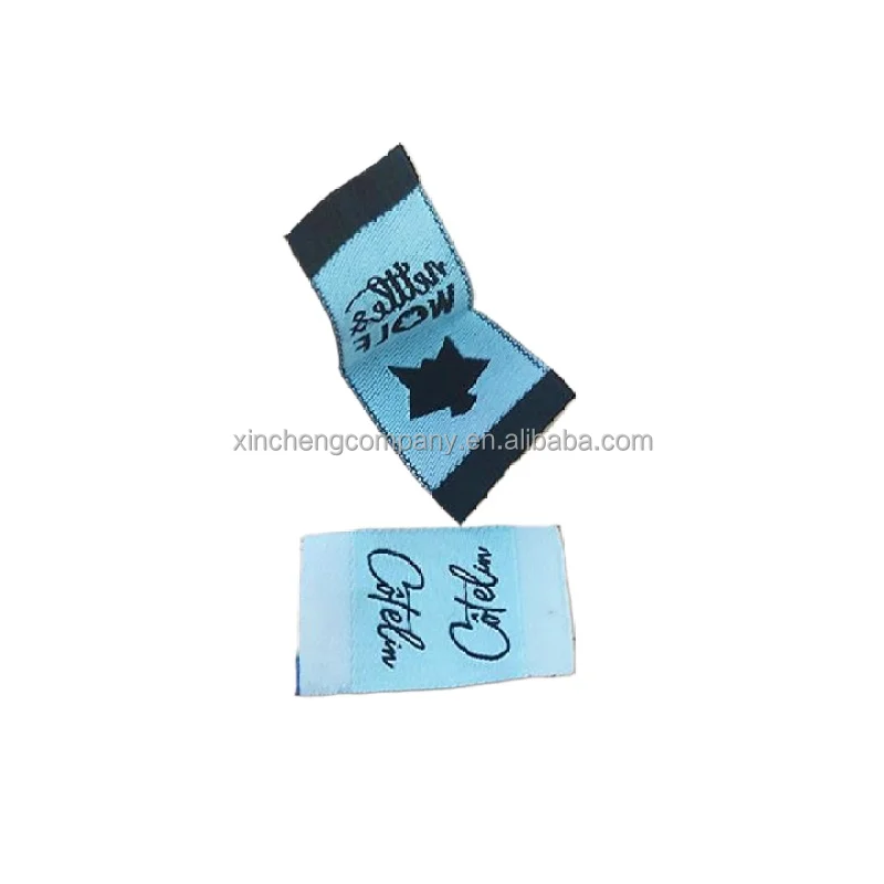 Damask Garment Woven Labels Embroidered Fabric Name and Logo for Clothing Shoes and Bags